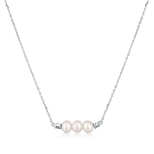 JVD Elegantní stříbrný náhrdelník s perlami SVLN0759SD2P145