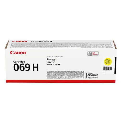 CANON 069H Y - originální toner, žlutý, 5900 stran