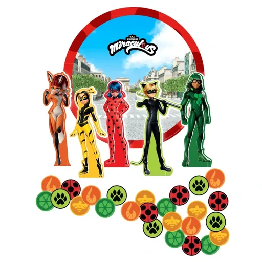 Amscan Papírová dekorace na stůl - Miraculous 6 ks
