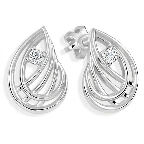 Soliter Půvabné stříbrné náušnice se zirkony 436 001 00543 04