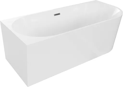 MEXEN/S Mia volně stojící rohová vana levá 180 x 80, bílá, sifon a přepad grafit metal 52691808000L-95