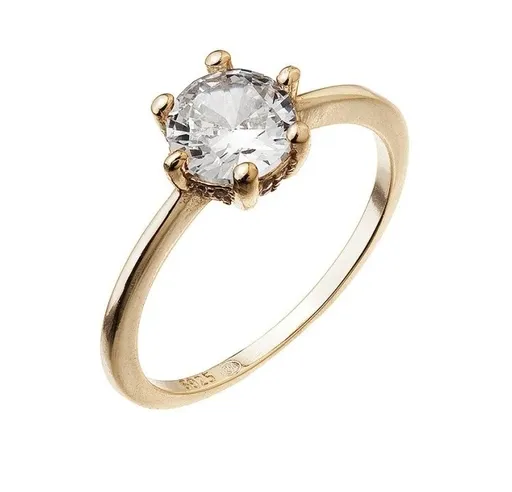 Evolution Group - Pavona Pozlacený zásnubní prsten s čirým zirkonem 15013.1 crystal 56 mm