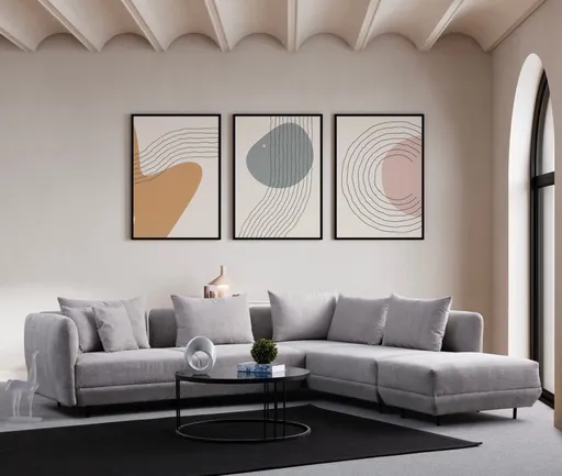 Rohová sedací souprava Floransa - Light Grey