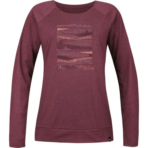Hannah ADRY Dámské tričko s dlouhým rukávem, vínová, velikost