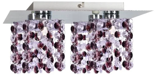 Stropní svítidlo chrom/vínové krystaly 4xG9 Classic