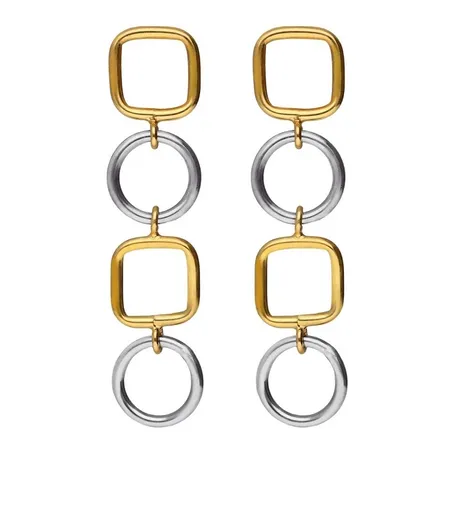 Victoria Cruz Visací bicolor náušnice ze stříbra Nivola A5507-BT