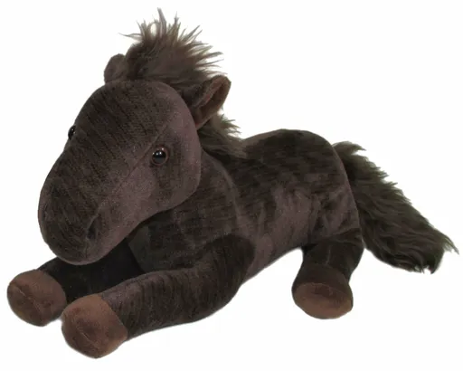 Plyšák Kůň se zvukem černý – 28 cm