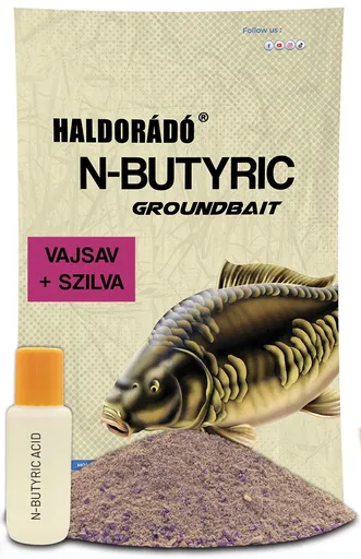 Haldorádó Vnadící směs N-Butyric Groundbait 800g + 50ml Aroma - Kyselina máslová/Švestka,Haldorádó Vnadící směs N-Butyric Groundbait 800g + 50ml Aroma