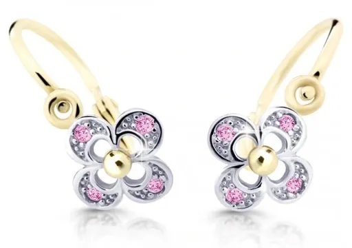 Cutie Jewellery Zlaté dětské náušnice C2200-10-X-1 růžová