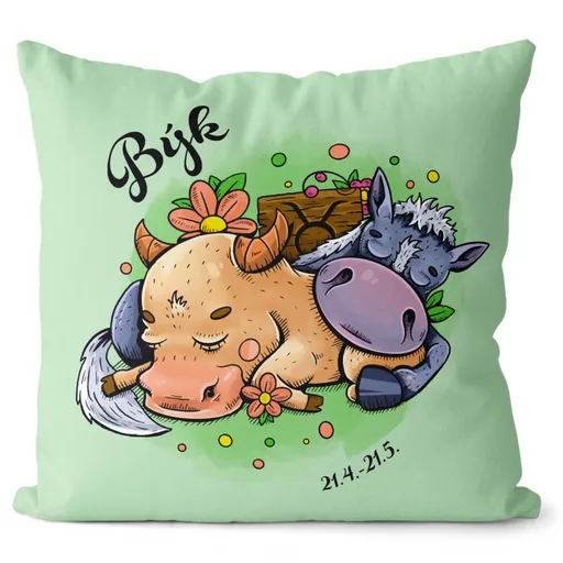 Polštář Koňská znamení – Býk (Velikost: 55 x 55 cm)