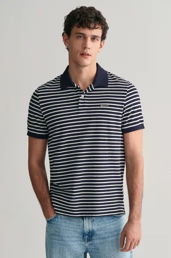 POLOKOŠILE GANT STRIPED SS PIQUE POLO EVENING BLUE