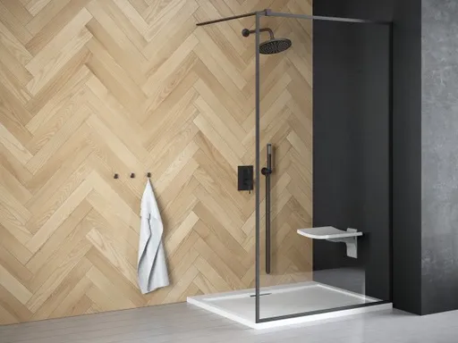 BESCO Walk-in sprchový kout TOCA Barva rámu Černá, Rozměr A 110, Rozměr C 190, Směr zavírání Univerzální Levé / Pravé, Výplň Čiré bezpečnostní sklo 8 mm BCTOCA11