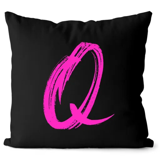 Polštář – písmeno Q (Velikost: 40 x 40 cm, Barva: Růžová)