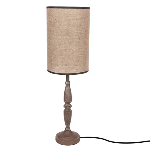 Stolní lampa CARDINALE, tmavě šedá, výška 67 cm, 1x40 E27, stínidlo z tmavého lnu