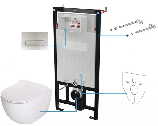DEANTE WC SET 200 toaletní sada, podomítková, 6v1 CDEF6ZPW