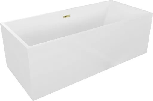 MEXEN/S Vigo volně stojící vana 178,5 x 80, bílá, sifon a přepad zlatá kartáčovaná 51251788000-55