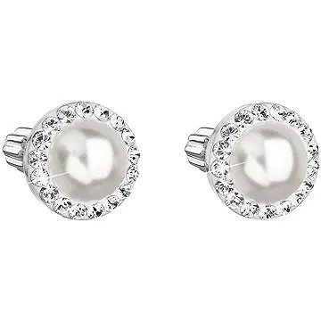 EVOLUTION GROUP 31314.1 bílé s krystaly a perlou Swarovski® (stříbro 925/1000; 1,2 g) (8590962910711)