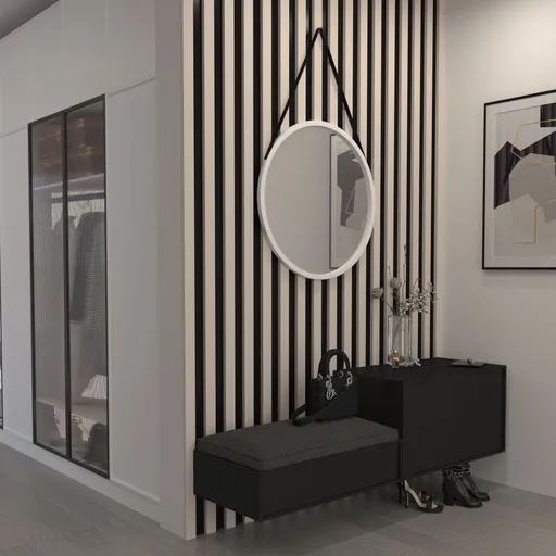 Grace kulaté zrcadlo na pásku 60cm bílý