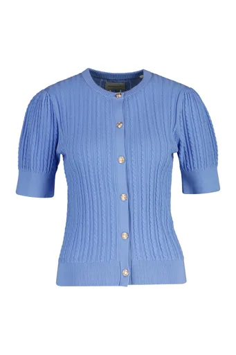 KARDIGÁN GANT COTTON CABLE SS CARDIGAN PALACE BLUE