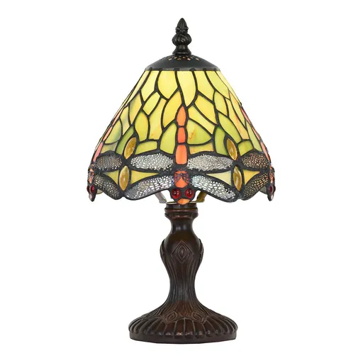 Zelená stolní lampa Tiffany s vážkami - Ø 18*32 cm E14/max 1*25W 5LL-5620