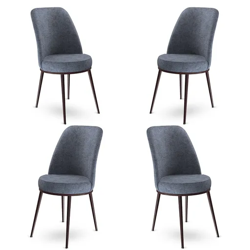 Sada židlí (4 kusy) Dexa - Fume, Brown