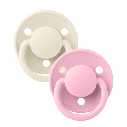 BIBS De Lux dudlíky z přírodního kaučuku 2 ks vel. 1 Ivory / Baby Pink