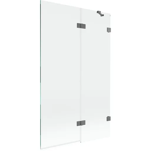 MEXEN/S Lunar vanová zástěna 2-křídlová pravá 110 x 150, transparent, grafit metal 897-110-100-95-00-P