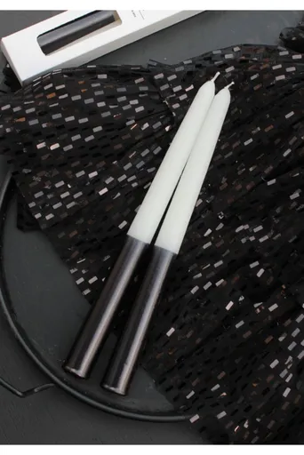 Sada svíček (2 kusy) Cizgili Sedefli 2 - Black