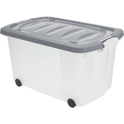 Úložný box s kolečky, 60 x 39 x 32 cm, šedá