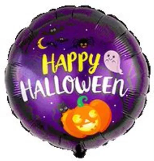 Balón foliový - Happy Halloween - kulatý - 45 cm - Flexmetal
