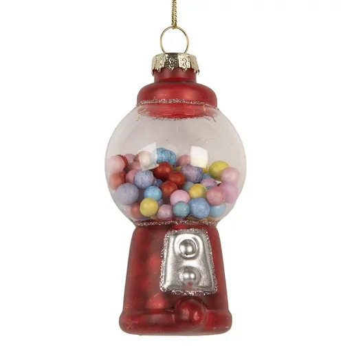 Vánoční skleněná závěsná ozdoba stojan s bonbóny - Ø 5*9 cm Clayre & Eef