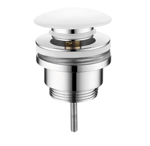 SAPHO Umyvadlová výpust 5/4“, click-clack, keramická zátka, 10-55, keramika bílá CV1002C