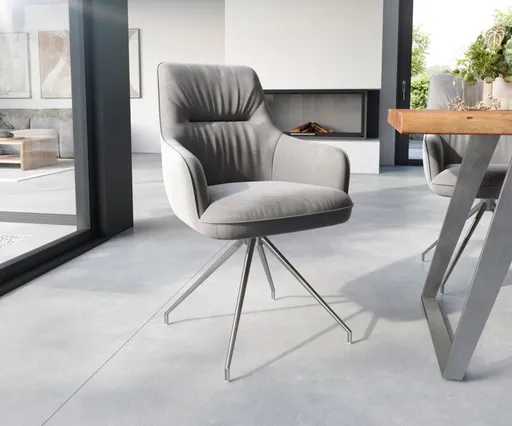 Jídelní židle Zelia-Flex křížová podnož zúžená nerezová ocel