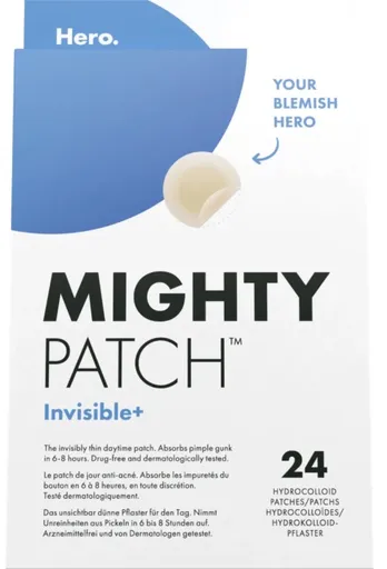 Hero. Náplasti na nedokonalosti pleti Mighty Patch Invisible+ (Hydrocolloid Patches) 24 ks