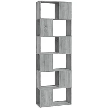 Shumee Knihovna / dělicí stěna šedá sonoma 60 × 24 × 186 cm (816033)