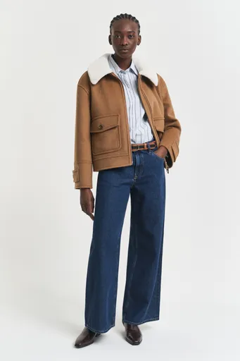 DŽÍNY GANT LOW WIDE JEANS DARK BLUE WORN IN