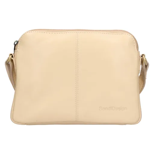 Dámská kožená crossbody kabelka SendiDesign Matilda - béžová
