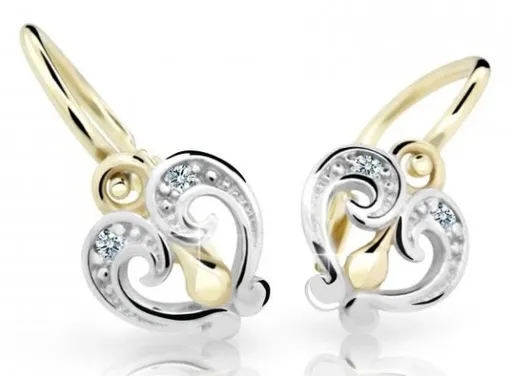 Cutie Diamonds Něžné dětské bicolor náušnice ze zlata s brilianty DC2211-10-00-X-1