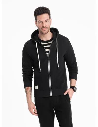 Pánská rozepínací mikina s kapucí BASIC černá