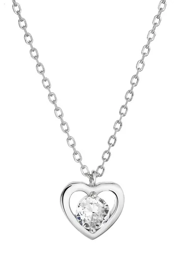 Evolution Group - Pavona Stříbrný náhrdelník srdíčko se zirkonem 12063.1