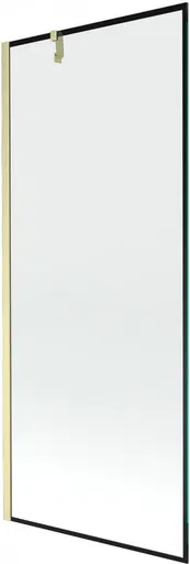 MEXEN/S Next vanová zástěna FIX 80 x 150, černá vzor, zlatá kartáčovaná 895-080-000-00-70-55