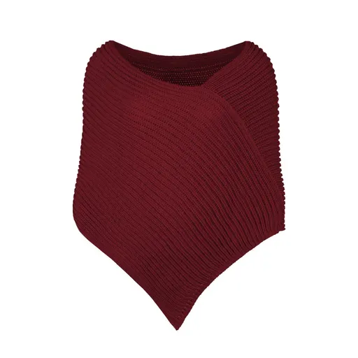 Bontis Pletené pončo - Vínová | uni