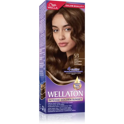 Wella Wellaton Intense Golden Sunset permanentní barva na vlasy s arganovým olejem 5/3 Light Golden Brown 1 ks