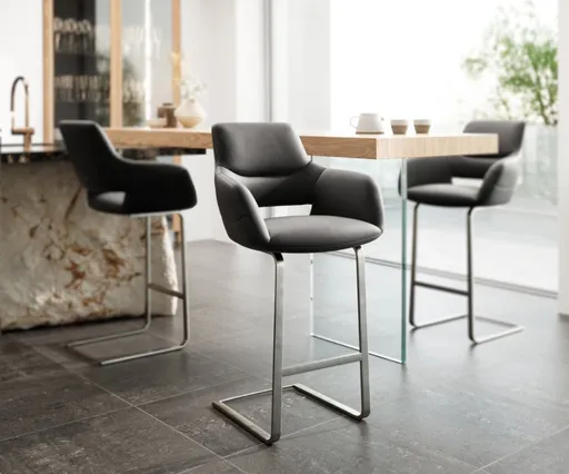 Barová židle Yago-Flex konzolová podnož plochá nerezová ocel