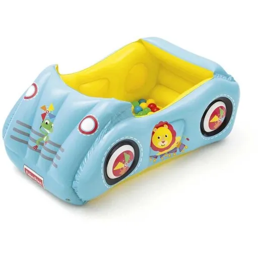 FISHER PRICE NAFUKOVACÍ AUTÍČKO Dětské nafukovací autíčko s míčky, světle modrá, velikost