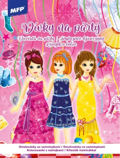 Omalovánky se samolepkami Dívky na párty