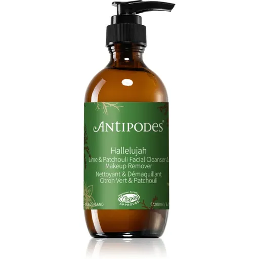 Antipodes Hallelujah Lime & Patchouli čisticí a odličovací gel na obličej 200 ml