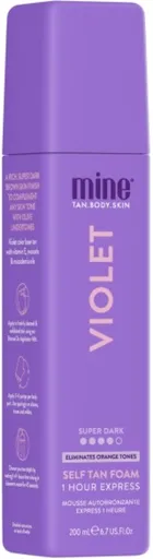 Minetan Samoopalovací pěna pro tmavě hnědé opálení s olivovým podtónem Violet (Self Tan Foam) 200 ml