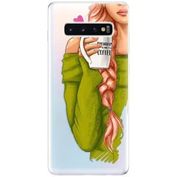 iSaprio My Coffe and Redhead Girl pro Samsung Galaxy S10+ (coffread-TPU-gS10p)