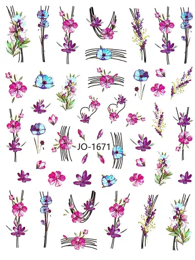 Samolepky na nehty - Laser Leaf JO-1671